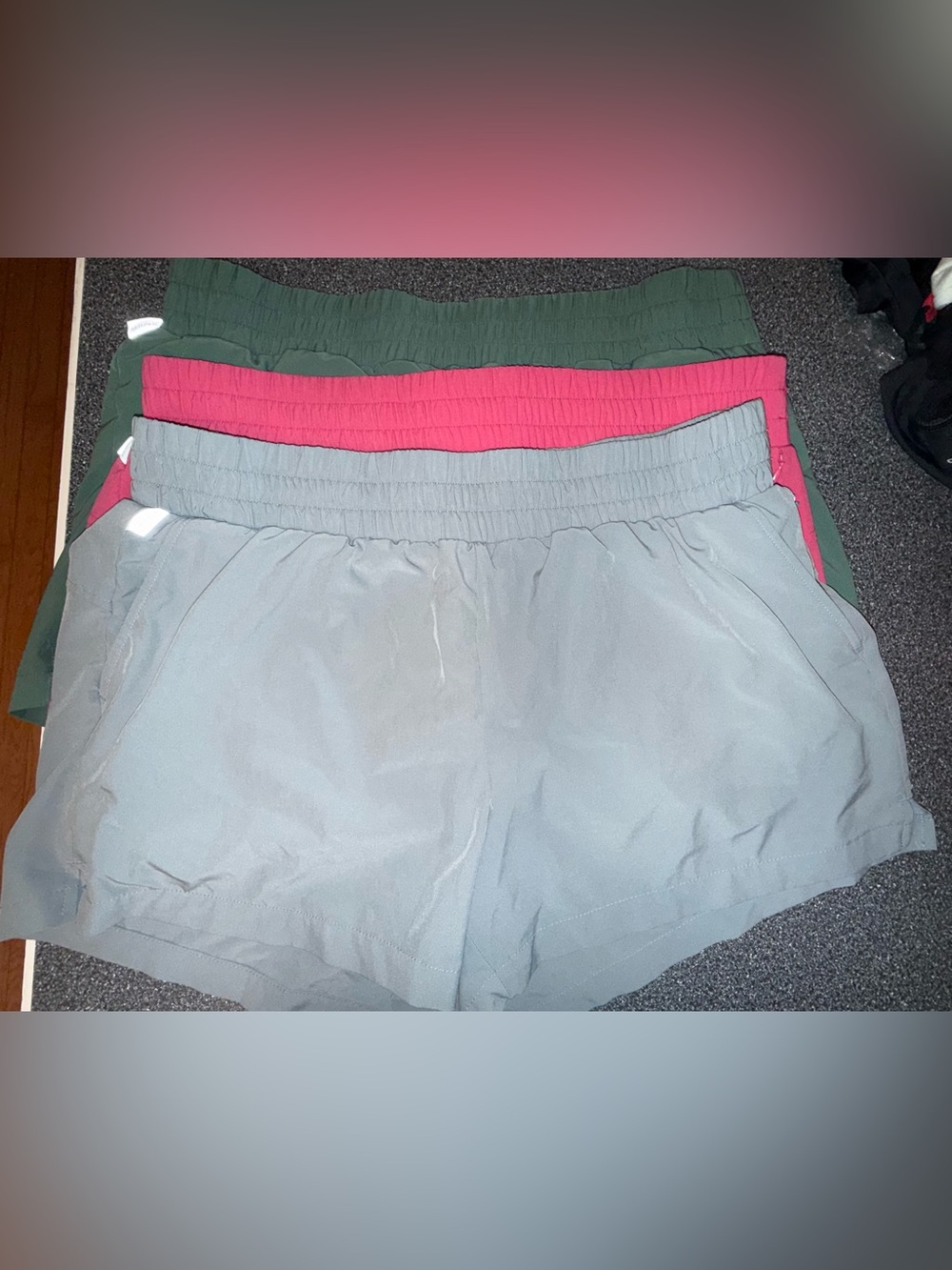 Magellan Lot of 3 Backpacker Elastic Waist Shorts Pink/Sage/Gray Ladies Size XL